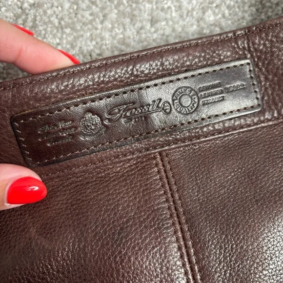 ๐ VINTAGE fossil brown leather crossbody bag - Picture 13 of 16